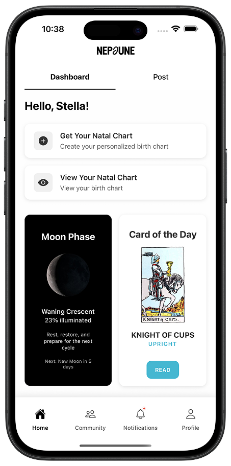 Nepjune Astrology social media features for astrology community
